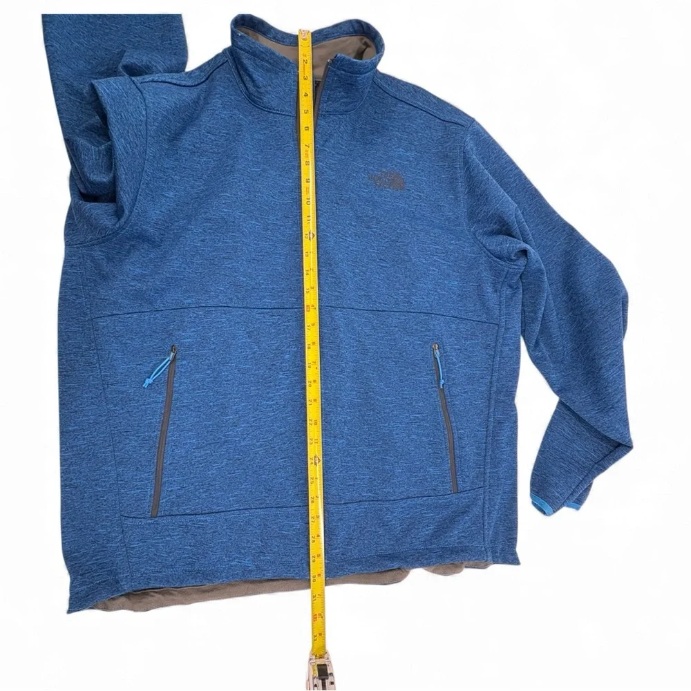 The North Face Cedar Trail‎ Grid Fleece Full Zip Jacket Wind Resistant Blue Xl